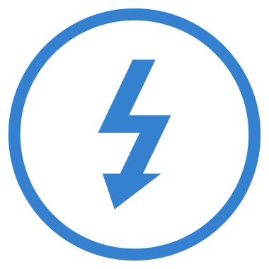 Yüksek Gerilim Düz Vektör Yuvarlak Simge