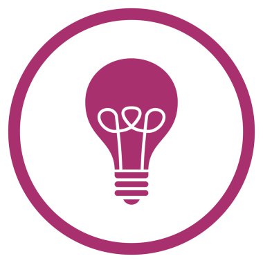 Lamba ampul düz vektör yuvarlak simge