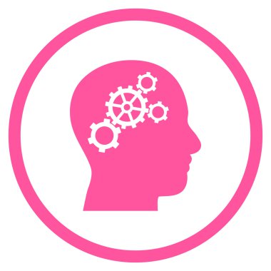 Beyin Config Düz Vektör Yuvarlak Simge