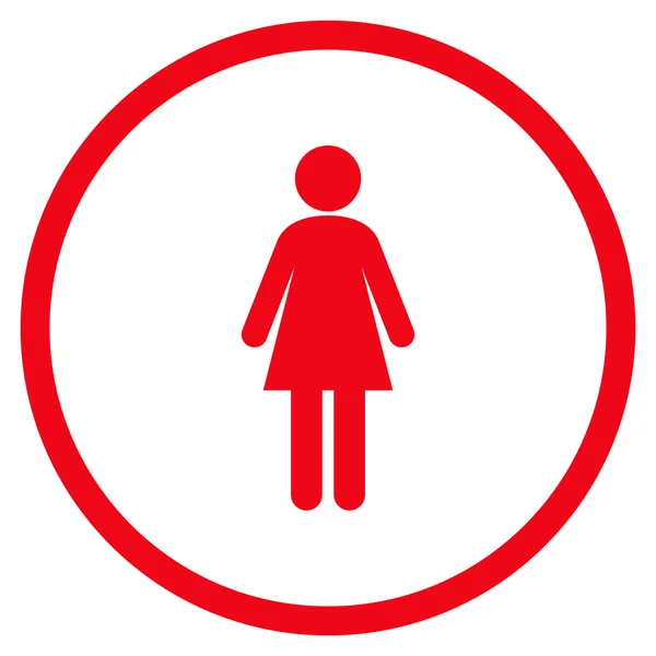 Woman Flat Vector Rounded Icon — ストックベクタ