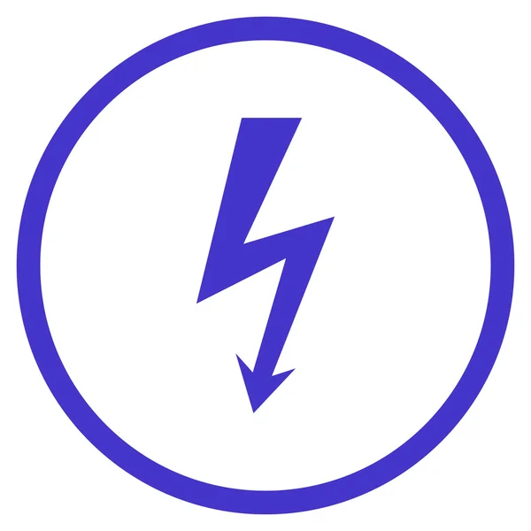 High Voltage Flat Vector Rounded Icon — Stock Vector