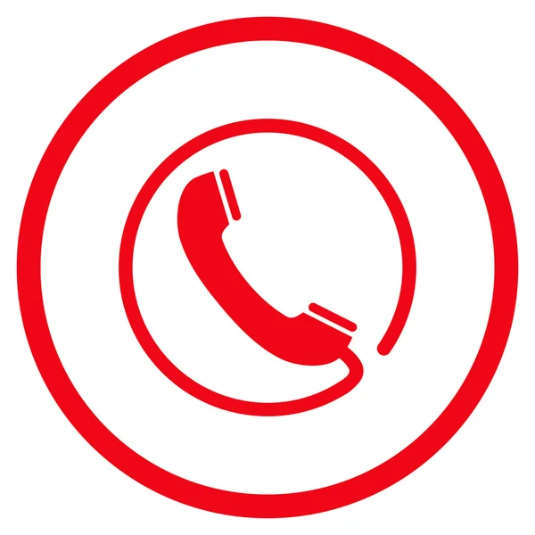 Telephone Flat Vector Rounded Icon — Stock Vector