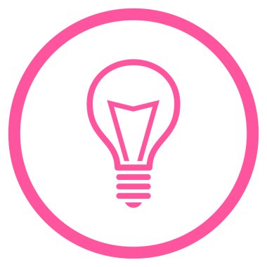 Lamba ampul düz vektör yuvarlak simge