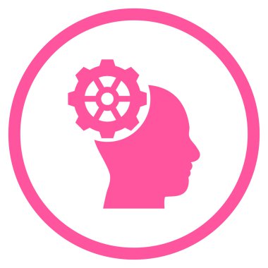 Düz vektör yuvarlak simge kafa dişli