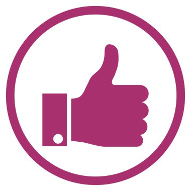 Thumb Up Flat Vector Yuvarlak Simge