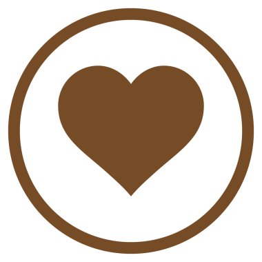 Love Heart Flat Vektör Yuvarlak Simge