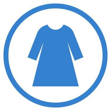 Kadın Elbise Düz Vektör Yuvarlak Simge