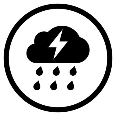 Fırtına düz vektör yuvarlak simge
