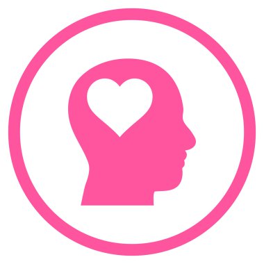 Lover Head Flat Vektör Yuvarlak Simge