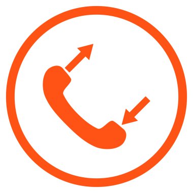Telefon Konuşma Düz Vektör Yuvarlak Simge