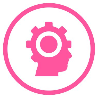 Cyborg vites düz vektör yuvarlak simge