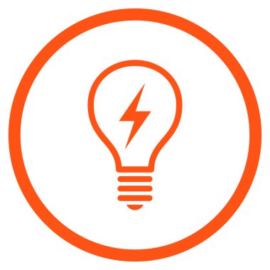 Elektrik Ampul Düz Vektör Yuvarlak Simge