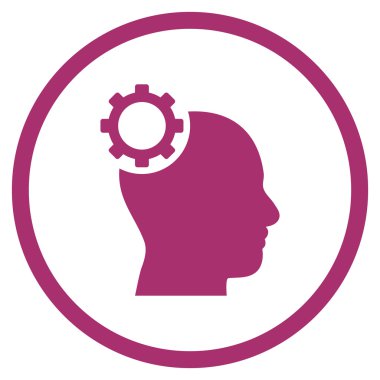 Akıl vites düz vektör yuvarlak simge