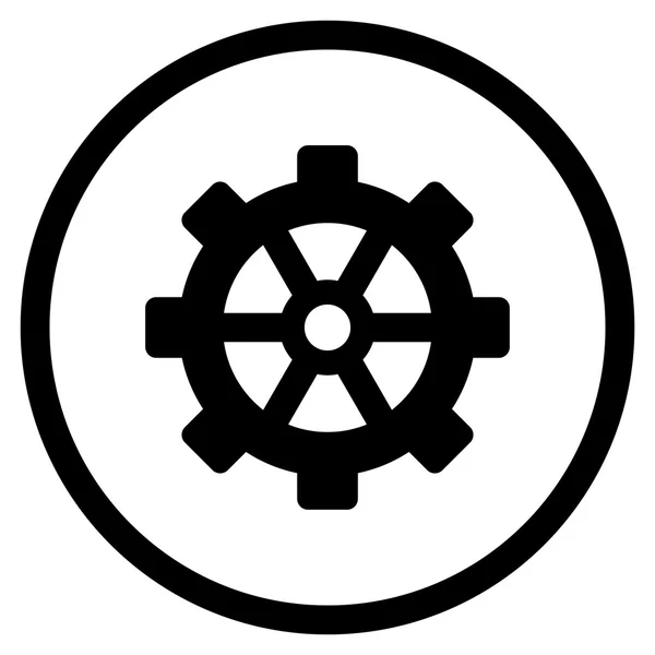 Getriebe flacher Vektor abgerundetes Symbol — Stockvektor