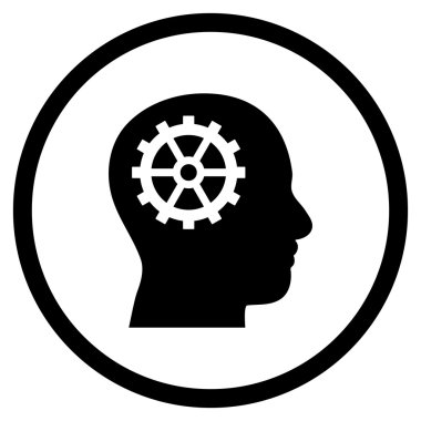 Akıl düz vektör yuvarlak simge