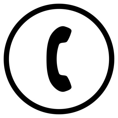 Telefon Alıcısı Düz Vektör Yuvarlak Simge