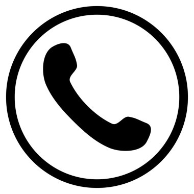 Telefon Alıcısı Düz Vektör Yuvarlak Simge