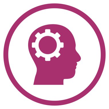 Akıl vites düz vektör yuvarlak simge