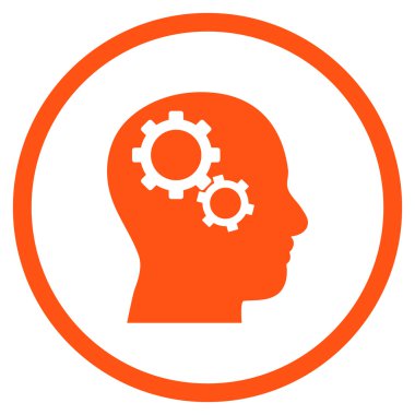 Beyin Config Düz Vektör Yuvarlak Simge