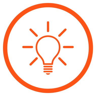 Ampul düz vektör yuvarlak simge