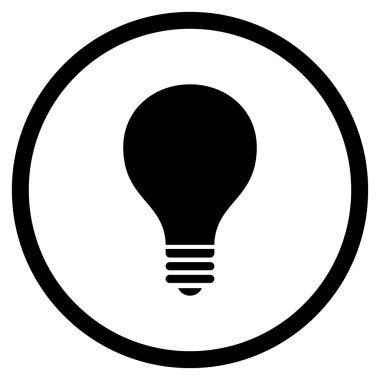 Ampul düz vektör yuvarlak simge