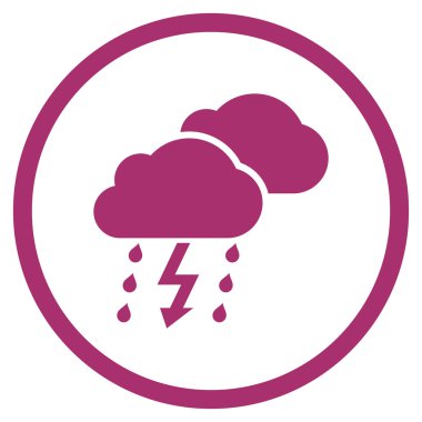 Fırtına düz vektör yuvarlak simge