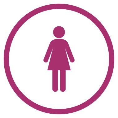 Kız Düz Vektör Yuvarlak Simge