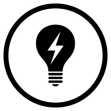 Elektrik AmpulÜ Düz Vektör Yuvarlak Simge