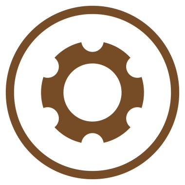 Vites düz vektör yuvarlak simge