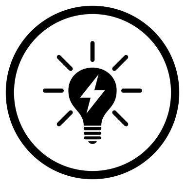 Elektrik AmpulÜ Düz Vektör Yuvarlak Simge