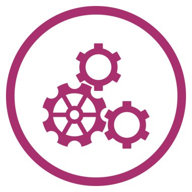 Motor bileşenleri vektör yuvarlak simge düz