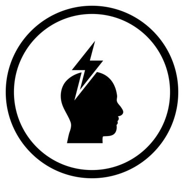 Baş Ağrısı Düz Vektör Yuvarlak Simge