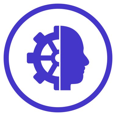 Cyborg vites düz vektör yuvarlak simge