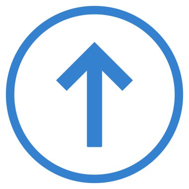 Yukarı ok simgesi düz vektör yuvarlak