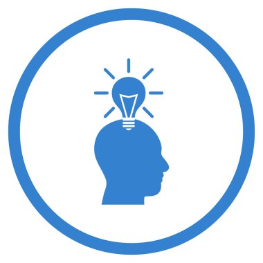 Genius Ampul Düz Vektör Yuvarlak Simge