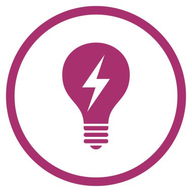 Elektrik Ampul Düz Vektör Yuvarlak Simge