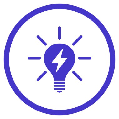 Elektrikli ampul düz vektör yuvarlak simge