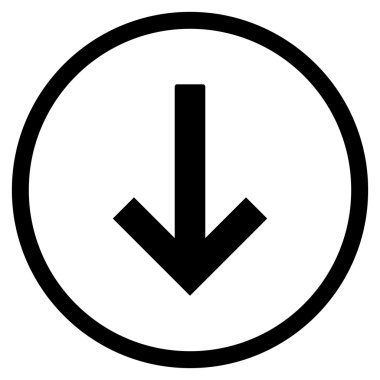 Aşağı Ok Düz Vektör Yuvarlak Simge