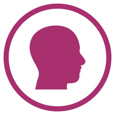 Kafa düz vektör yuvarlak simge profil