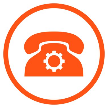 Telefon Hizmeti Düz Vektör Yuvarlak Simge