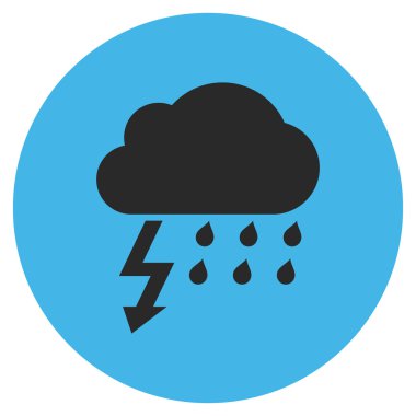 Fırtına düz yuvarlak vektör simgesi