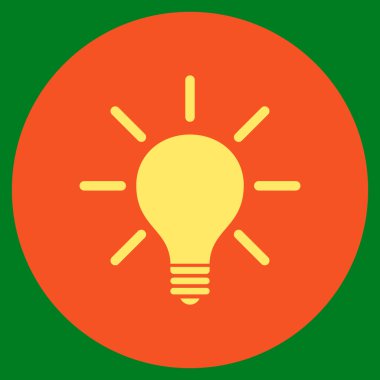 Ampul düz yuvarlak vektör simgesi