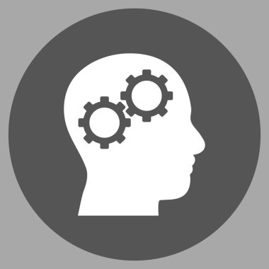 Beyin vites düz yuvarlak vektör simgesi