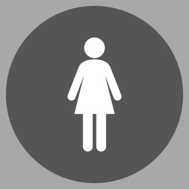 Kadın düz yuvarlak vektör simgesi