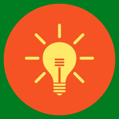 Ampul düz yuvarlak vektör simgesi