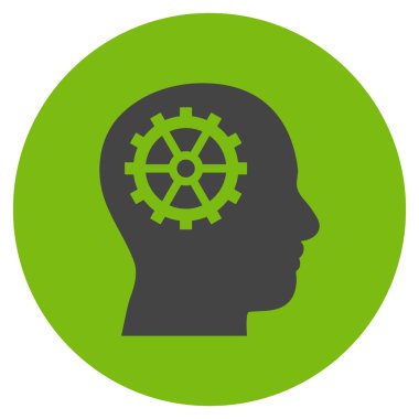 Akıl düz yuvarlak vektör simgesi