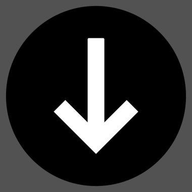 Düz yuvarlak vektör simgesi aşağı ok