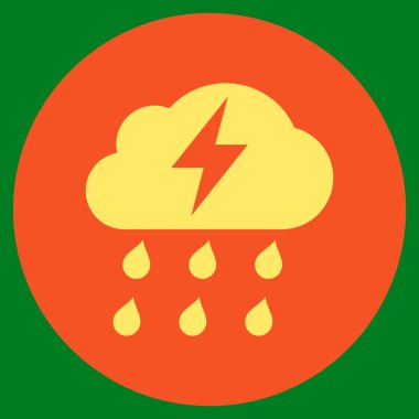 Fırtına düz yuvarlak vektör simgesi