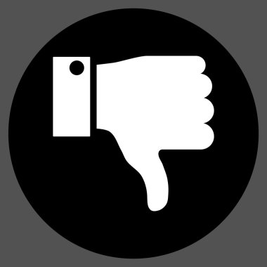 Başparmak aşağı düz yuvarlak vektör simgesi