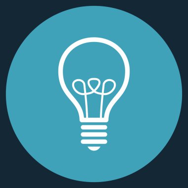 Lamba ampul düz yuvarlak vektör simgesi